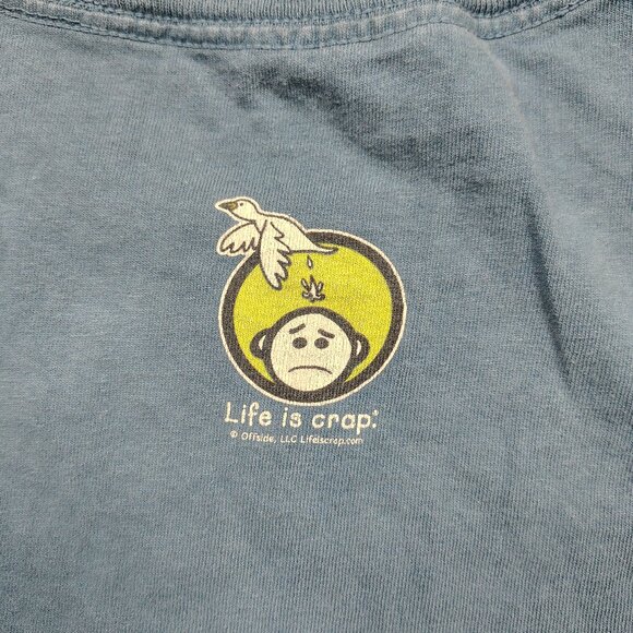 LIFE IS CRAP T-Shirt Men's Medium Blue Made In China Graphic Cotton Short Sleeve - Picture 5 of 9